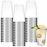 60 Stück 10oz/300ml Hartplastik Partybecher mit Silber Schneide, Wiederverwendbar Trinkbecher Schnapsbecher Partybecher Set für Getränke Champagner Cocktails, Plastik Becher für Geburtstage Hochzeit
