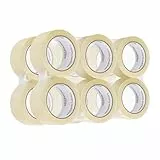 Amazon Basics Paketband Rollen, 0.047 mm dick, Clear, 12 Stück, 48 mm x 66 m