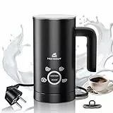 Homesuit Milchaufschäumer Elektrisch, 4in1 Automatischer Milchschäumer mit 300ml Großem Fassungsvermögen, 500W Edelstahl Milchaufschäumer Heiß und Kalt für Cappuccino, Latte Macchiato,Heiße Schokolade