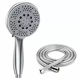 Vinabo Duschkopf mit Schlauch 1,5m – 5 Strahlarten Handbrause wassersparend als Sparduschkopf für Duschsysteme