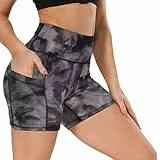 Fotociti Yoga-Shorts für Damen – 5 Zoll hohe Taille Biker-Shorts mit Taschen für Workout, Training, Laufen - - X-Groß