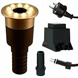 Wasserspielleuchte warmweiß, inkl. Trafo, 0,6 Watt, IP68, 12V, 103 LUX, 650 cm Kabel, 8 LED, LED Ring Brunnen, Wasserspielbeleuchtung | Springbrunnen-Beleuchtung | Quellsteinbeleuchtung
