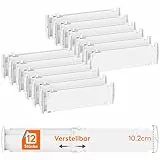 Lifewit 12 Stück Schubladentrenner, Verstellbar Schubladen Trenner für Innenlänge 35 –55cm/13.8-22.5' & Höhe＞10,5cm, Schubladen Organizer Schubladenteiler für Kleiderschrank Wickelkommode Tisch Küche