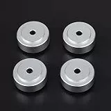 Dioche Isolation Feet, 4 Stück Lautsprecherständer Füße, 20 x 8 mm Aluminiumlegierung Verstärkerfüße, Stoßdämpfer, Verstärkerfüße, Silber für Verstärker Plattenspieler Subwoofer
