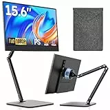 Dopesplay Tragbarer Monitor 15.6' Laptop Bildschirm Erweiterung, 1080P FHD IPS Mobiler Monitore mit Lautsprecher & Halterung, USB-C/mini HDMI Screen für Laptop/PC/Mac/PS3/4/5/Xbox