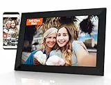 Cytem Digitaler Bilderrahmen 10.1 Zoll mit WLAN & Frameo, Anti-Glare Matt, 32GB Speicher, Bewegungssensor, für USB-Stick +SD-Karte, automatische Bilddehung, IPS-Touchscreen 1280x800, Schwarz