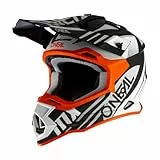 O'NEAL | Motocross-Helm | MX Enduro | ABS-Schale, Lüftungsöffnungen für optimale Belüftung & Kühlung | 2SRS Helmet Spyde 2.0 | Erwachsene | Schwarz Weiß Orange | Größe S