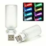 2 Stück 7 Farben USB Led, dimmbare Mini Led Licht mit Touch Funktion, tragbare USB Lampe in Glasflasche für Fahrzeuge, Schlafzimmer, Flur, Camping