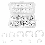 Ceisazira 200 stück Sicherungsring Silber, Sprengring set aus Edelstahl 304, Sicherungsscheiben 10 Verschiedene Größen, Sprengringe 1.5-10mm mit Box, Sicherungsringe Set für Wellenbefestigungsteile