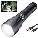 ADNOX Wiederaufladbare Taschenlampe Led 50000 Lumen, Led Taschenlampe Extrem Hell, USB Taktische Taschenlampe,hellste taschenlampe der welt，IP7 Wasserdicht 3 Lichtmodi FüR Outdoor NotfäLle Camping