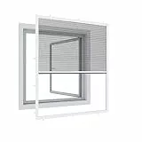Windhager Fliegengitter Fenster 130 x 150 cm Weiß, Plissee ohne Bohren, Aluminium, kürzbar, Insektenschutz gegen Mücken, Fliegenschutz, passgenau, feinmaschig, werkzeugfrei montierbar, 03244