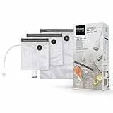 CASO Vacu ZIP-Adapter Set - Vakuumzubehör Mit Adapter, Schlauch, 10 Bags und Food Manager Sticker, Weiß, Transparent