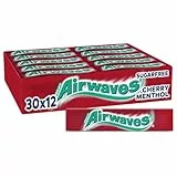 Airwaves Kaugummi Zuckerfrei, Cherry Menthol Gum, 30 x 12 Dragees, Großpackung Chewing Gum, Kaugummi ohne Zucker mit Minz Frische (360 Dragees)