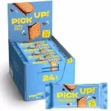 PiCK UP! Choco&Milk (24 x 28 g), Keksriegel mit knackiger Milchschokolade und Milchcreme zwischen zwei Keksen, der Snack für unterwegs, Thekenaufsteller mit 24 Stück
