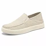 WZNKXFC Herren Boot Schuhe Loafers rutschfeste Schuhe Slip On Walking Turnschuhe Arbeit Business Freizeit Sneakers Kleid Off White Size 42