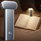 86lux Leselampe Buch Klemme, USB C Wiederaufladbare Leselampe, Leselicht zum Lesen im Bett, 7 LEDs, 3 Farben & Stufenlos Dimmbar, Buchlampe zum Anklemmen für Buchliebhaber, Schwarz