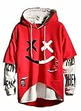 Hello MrLin Herren Techwear Hip Hop Hoodie Japanischer Streetwear Patchwork Urban Jumper