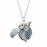 ULTECHNOVO Vintage Eulen Taschenuhr Halskette Damen Quarz Analog Uhr Schmuck Geschenk Für Alltag Und Party
