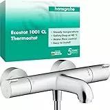 hansgrohe Ecostat - Wannenthermostat Aufputz, Wannenarmatur mit Sicherheitssperre (SafetyStop) bei 40° C, rundes Thermostat für die Badewanne, Mischbatterie für 2 Verbraucher, Chrom, 13201000