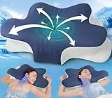Kopfkissen gegen Nackenschmerzen – Orthopädisches Nackenstützkissen aus Memory Foam, Ergonomisch & Höhenverstellbar – Bücherkissen für Seiten-, Rücken- & Bauchschläfer – Bezug Atmungsaktiv & Waschbar