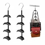 Cnwinu 2 Stück Handtaschen Aufbewahrung, Handtaschenhalter mit 360 Grad Drehbar, Handtaschen Organizer für Handtaschen, Krawatten, Schals, Tücher (Schwarz)