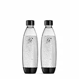 sodastream Flaschen 1L FUSE Doppelpack · 2 schwarze Kunststoff-Flaschen für Sprudelwasser · spülmaschinengeeignet & BPA-frei · kompatibel TERRA, E-DUO, ART, GAIA & ENSO
