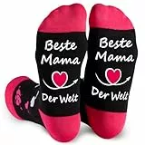 HUEGLO Muttertagsgeschenke für Mama Oma Geschenk Lustige Geschenke Für Frauen,Beste Mama/Oma Der Welt Lustige Socken Damen Geschenk Muttertag Geburtstag Weihnachtsgeschenke Geburtstagsgeschenk