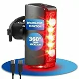 FISCHER LED-Fahrradrücklicht Twin Stop – mit Bremslicht & 360° Boden-Licht | USB-C aufladbares Fahrrad-Rücklicht | IP44-Aluminiumgehäuse | StVZO-zertifiziertes Fahrradlicht, werkzeuglose Montage