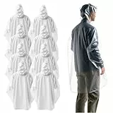 TK Gruppe Timo Klingler 8x Einweg & Einmal Regenjacke mit Kaputze - Einheitsgröße - Regencape - Regenponcho -Fahrrad Regenumhang - transparent & wasserdicht für Erwachsene - Damen & Herren