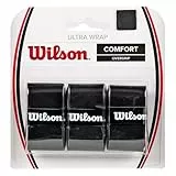Wilson Unisex Griffband Ultra Wrap Overgrip, schwarz, 3 Stück, WRZ403000