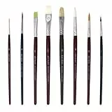 Artway - Pinselset - Nylon-, Wildschwein-, Zobel- & Naturhaarborsten - Rund-, Flach-, Katzenzungenpinsel - 8 Pinsel