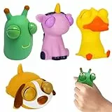 TECHEEL Squeeze Spielzeug 4 Stück Anti Stress Spielzeug Popping Out Eyes Squeeze Toys Stress Squeeze Spielzeug Pinch-Spielzeug Augen Out Stressbälle für Kinder Erwachsene Angst Stressabbau Stressball