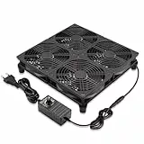 GDSTIME Lüfter 230V Großer Luftstrom 4 x 120mm PC Lüfter 230V Gehäuselüfter 220V mit 4V -12V Einstellbare Geschwindigkeit Kontrolle für Router Serverschrank netzwerkschrank Verstärker Belüftung
