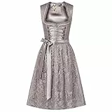 Alte Liebe Damen Dirndl besondere Anlässe Spitzenschürze Midi Kleid Grau A341 /40