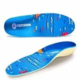 Popzoom Kinder Orthopädische Schuheinlagen - Kids Einlegesohlen für plattfuß, Plantar Fasziitis, fersensporn -Blau XL