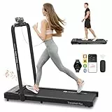 Mobvoi Home Laufband Plus 3-in-1, Intelligente KI klappbares Laufband, 2,5 PS, Lauf-und Gehgerät für unter den Schreibtisch, LED-Display, Lautsprecher, große Lauffläche, TicSports APP, 120 kg 12 km/h