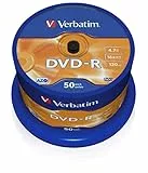 Verbatim DVD-R AZO 4,7GB - 16-fache Brenngeschwindigkeit - 50er Spindel - mattsilber