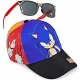 Sonic THE Hedgehog Basecap und Sonnenbrille Set Jungen 4-10 Jahre, Sommer Kinder Cap mit UV400 Kindersonnenbrille, Geschenke für Jungen (Multi Sonic)