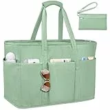 JUYANO Cord Handtasche Damen Große Strandtasche XXL Familie Shopper Tasche mit Reißverschluss, Wasserdicht Vielseitige Badetasche Saunatasche Tote Bag für Pendeln Einkaufen Reisen 45L