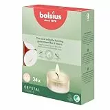 bolsius – Teelichter Clear Cup Transparente Hülle Weiß Brenndauer 6 Stunden - 24 Stück im Karton mit Pflanzliches Wachs, 6h box 24