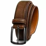 KEMISANT Ledergürtel Herren, Gürtel Herren Leder 35mm für Business und formelle Anlässe,Anzuggürtel Begleiter zu Männer Businessschuhe(Dunkelbraun,135cm/46-48' taille verstellbar)