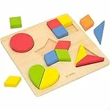 WOOMAX - Geometrisches Holzpuzzle für Kinder, Kinderpuzzle + 12 Monate (49358)