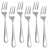 6 Stück Kuchengabel,Dessertgabeln Edelstahl Set,Edelstahl Gabeln, Spülmaschinenfest,Tafelgabeln,Obstgabel,Spiegelpoliert Gabeln, geeignet für Konditoreien,Restaurants,Bars,Haushalte,Kantinen-14cm
