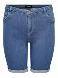 ONLY Carmakoma Damen Carthunder Life Reg Long Shorts DNM Noos, Mittelblauer Denim, 42 EU