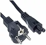 InLine 16656K Netzkabel für Notebook, 3pol Kupplung, schwarz, 3m