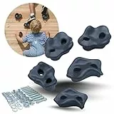 Spielturmking® Klettergriffe Anthrazit 5-30 Stück, Klettersteine Kinder, Klettergriffe Kinder für Klettergerüst Outdoor und Kletterwand Kinder, Kletterwand Griffe für Spielturm Outdoor & Indoor (5)