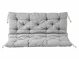 Ambientehome HANKO - Gepolstertes Kissen mit Rückenlehne für 3-Sitzer-Gartenbank, Grau, 150 x 98 x 8 cm
