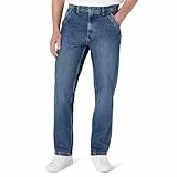 Amazon Essentials Herren Relaxed-Fit-Zimmermannsjeans Ohne Stretchanteil, Arbeitskleidung, starr, lockere Passform, Stone Medium Wash, 34W x 32L