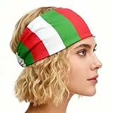 Thayakii Stirnband Sport und Fußballfan, Haarband mit Flaggenmuster für Sportfans Schweißband Kopftuch elastisch Outdoor Training Bandana Fashion (IT, L)