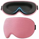Gritin Schlafmaske für Seitenschläfer, Upgrade 3D Augenhöhlen Schlafbrille mit Verstellbarem Gummiband, Lichtblockierend & Atmungsaktiv, Augenmaske für Männer & Frauen, für Reise, Nickerchen -Rosa